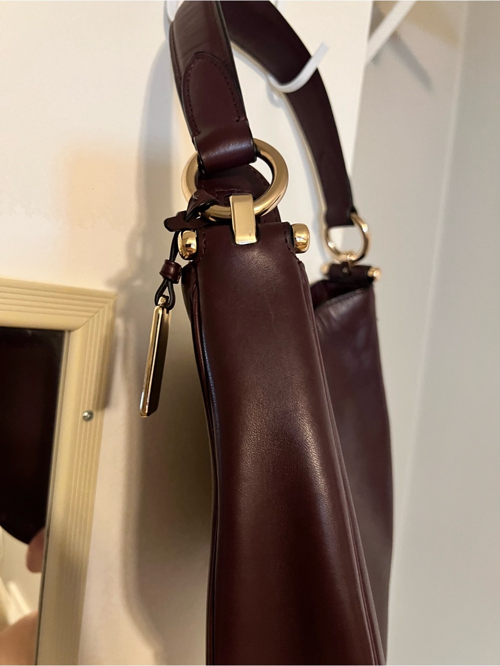 Coach Deep Burgundy Leather Hobo with Gold Hardware - Picture 5 of 14